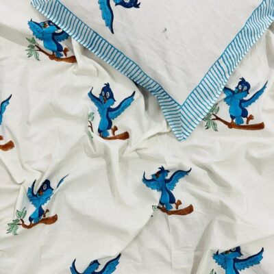 Kids Kraft Handblock Printed Single Bedsheet Set