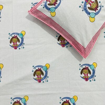 Kids Kraft Handblock Printed Single Bedsheet Set