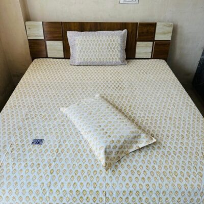 Dreamloom Handblock Printed Cotton Double Bedsheet Set