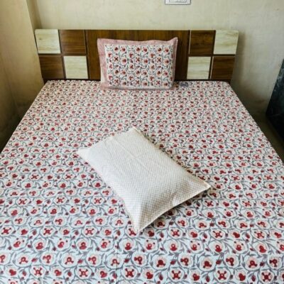 Dreamloom Handblock Printed Cotton Double Bedsheet Set