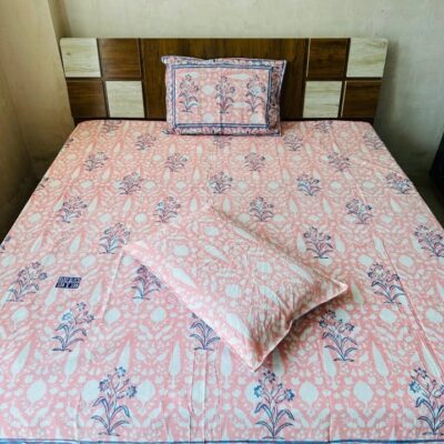 Dreamloom Handblock Printed Cotton Double Bedsheet Set