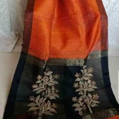 Tana Bana Silk Linen Jamdani Saree