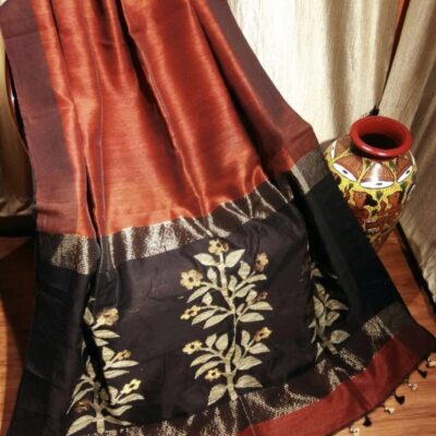 Tana Bana Silk Linen Jamdani Saree