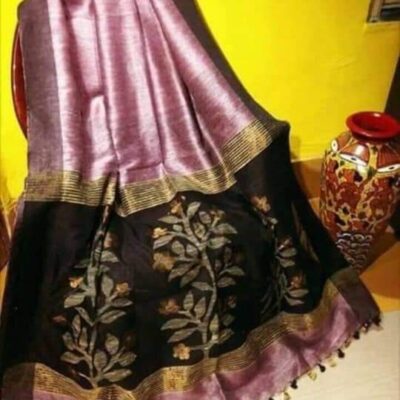 Tana Bana Silk Linen Jamdani Saree