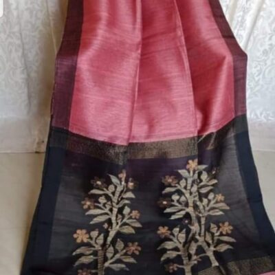 Tana Bana Silk Linen Jamdani Saree
