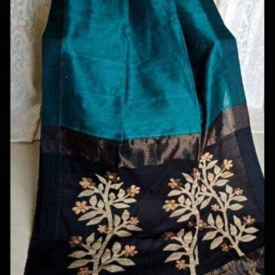 Tana Bana Silk Linen Jamdani Saree