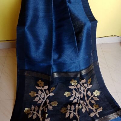 Tana Bana Silk Linen Jamdani Saree