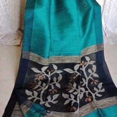 Tana Bana Silk Linen Jamdani Saree