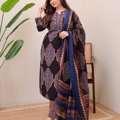 Gulnaar Grace Pure Cotton Kurti Set With Dupatta