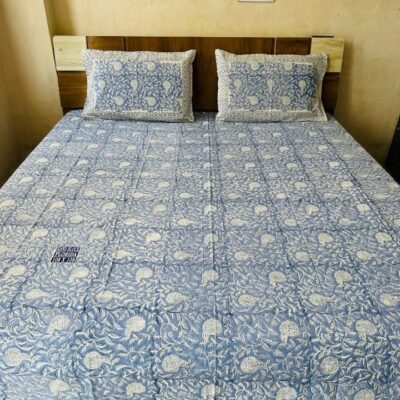 Dreamloom Handblock Printed Cotton Double Bedsheet Set