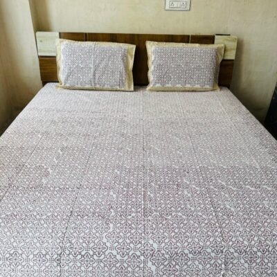 Dreamloom Handblock Printed Cotton Double Bedsheet Set