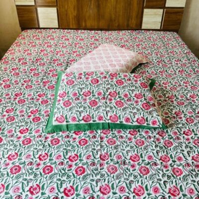 Royal Weaves Handblock Printed Cotton Double Bedsheet Set