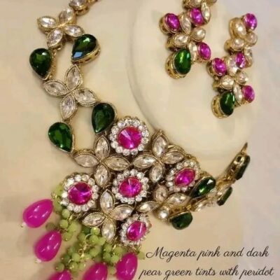 Zivara Alloy Gold Plated Choker Necklace And Earrings Set