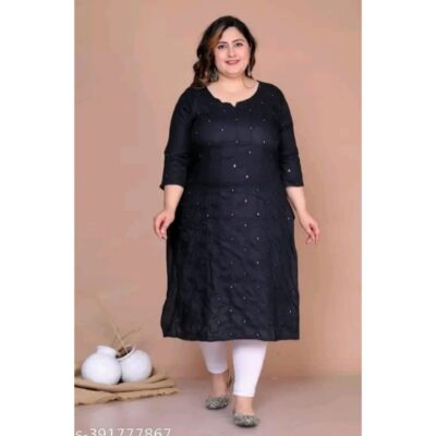 FlauntFit Plus Size Embroidered Kurti