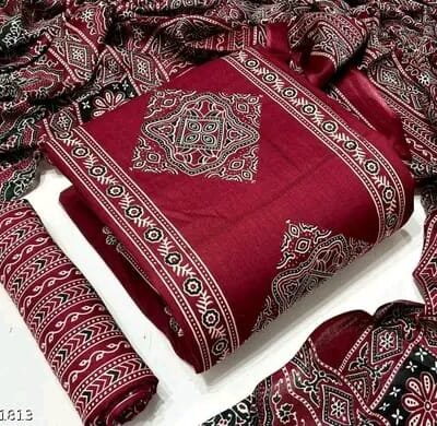 AjrakhVibe Rayon Unstitched Suit