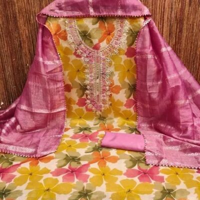 Miraya Shimmer Silk Unstitched Suit Set