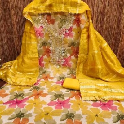 Miraya Shimmer Silk Unstitched Suit Set