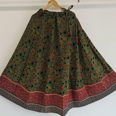 Rangraas Cotton Ajrakh Print Skirt