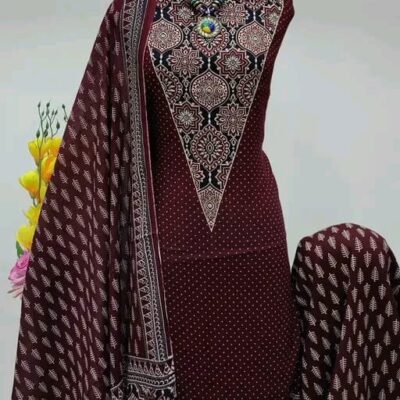 Rayon Threads Ajrakh Unstitched Suit