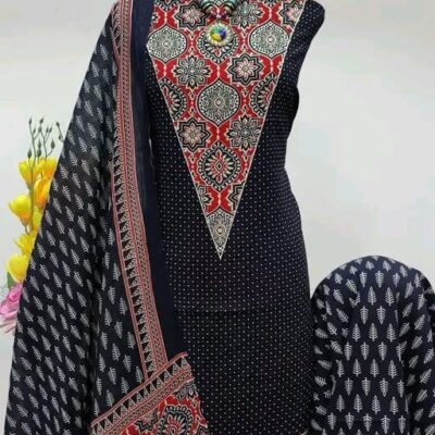 Rayon Threads Ajrakh Unstitched Suit