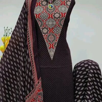 Rayon Threads Ajrakh Unstitched Suit