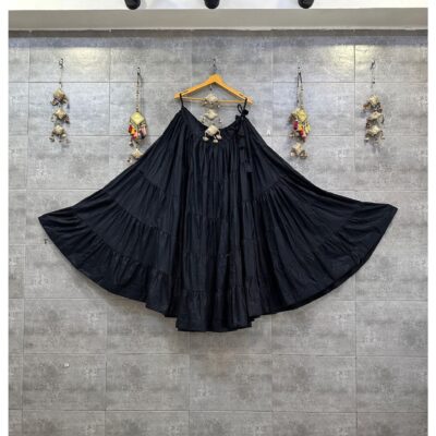 Leher Flared Rayon Skirt