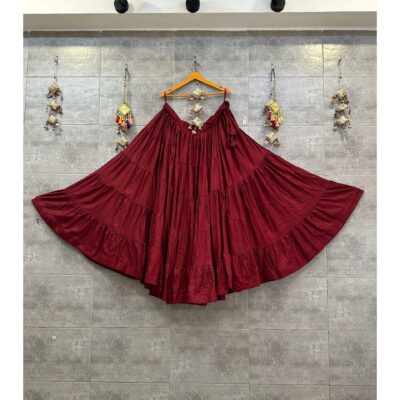 Leher Flared Rayon Skirt