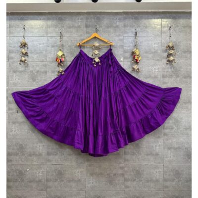 Leher Flared Rayon Skirt