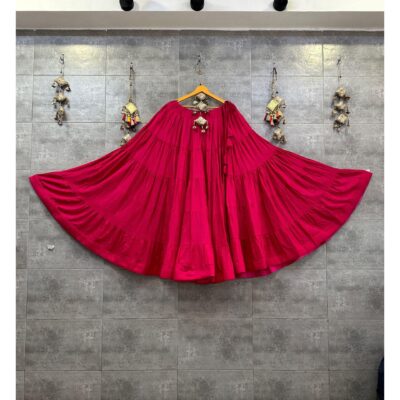 Leher Flared Rayon Skirt