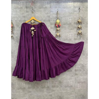 Leher Flared Rayon Skirt