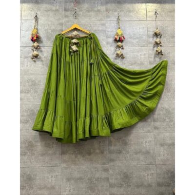 Leher Flared Rayon Skirt