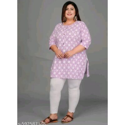 GraceFit Plus-size Short Kurta