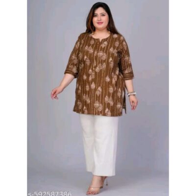 GraceFit Plus-size Short Kurta
