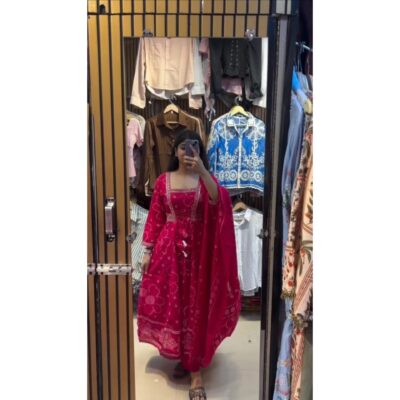 Meher Bandhani Anarkali Kurti Set