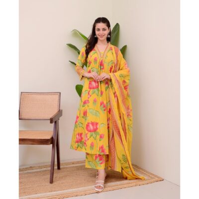 PetalHue A- Line Kurti Set
