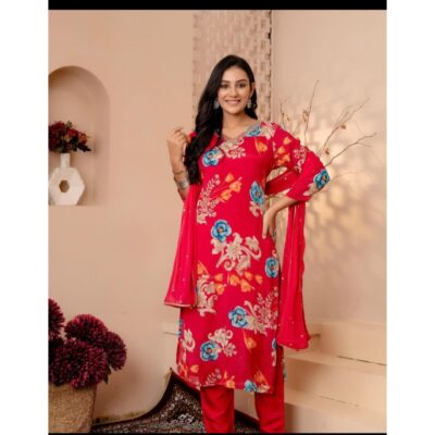 Siya Floral V-Neckline Suit