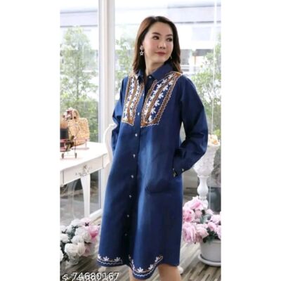 Denim Dream Embroidered Dress