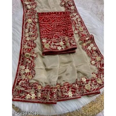 Gota Grace - Chinon Silk Saree