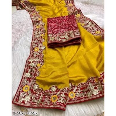 Gota Grace - Chinon Silk Saree