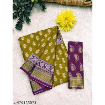 Kavya - Mulmul Block Print Saree