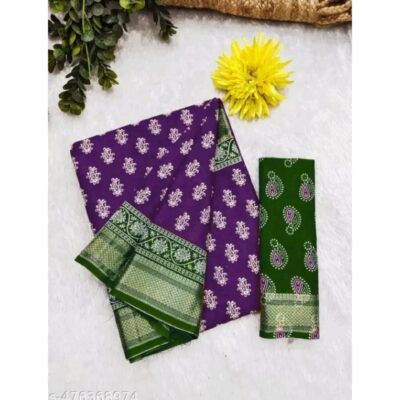 Kavya - Mulmul Block Print Saree