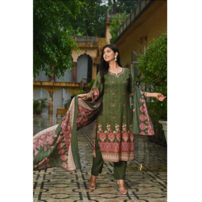 Aira - Floral 3 Piece Set In Mul Cotton