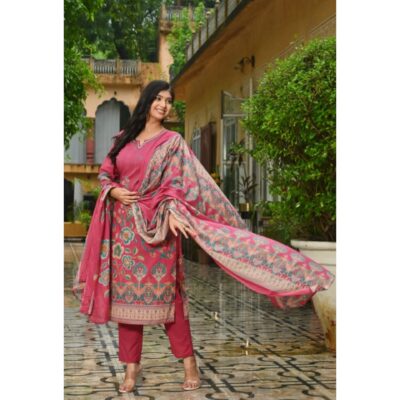 Aira - Floral 3 Piece Set In Mul Cotton