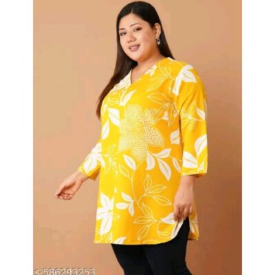 Floret - Plus-size Printed Top In Cotton