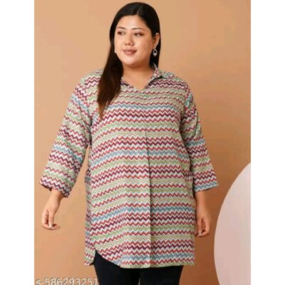 Floret - Plus-Size Printed Top In Cotton