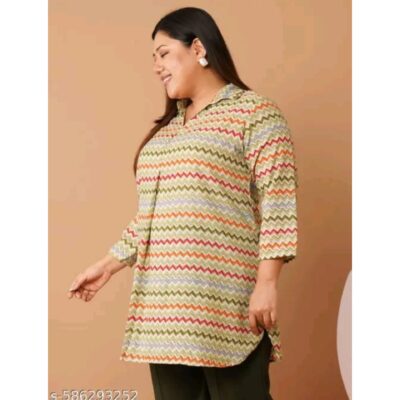 Floret - Plus-Size Printed Top In Cotton