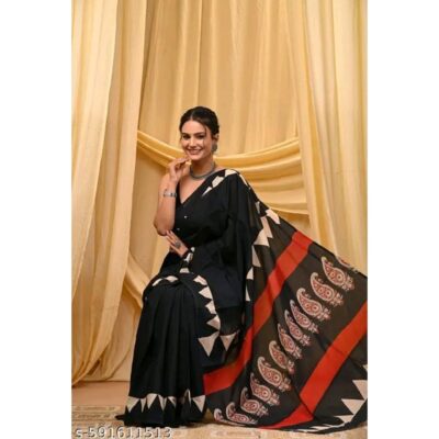 Kala - Mulmul Block Print Saree