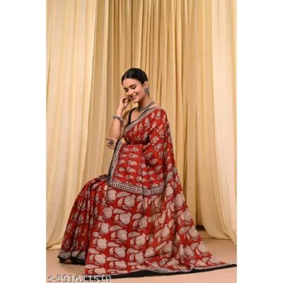 Kala - Mulmul Block Print Saree