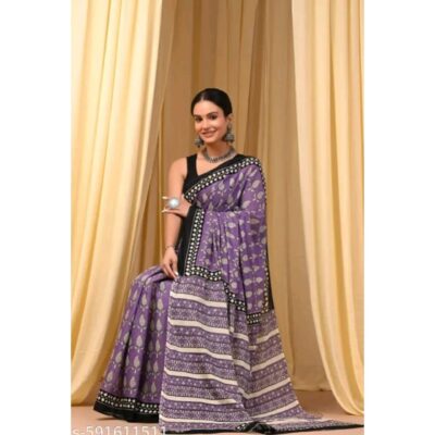 Kala - Mulmul Block Print Saree