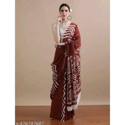 Kalagiri - Bagru Print Saree In Mulmul Cotton